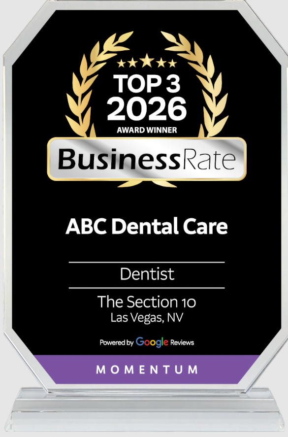 ABC Dental Care 2026 Top 3 BusinessRate award powered by Google Reviews